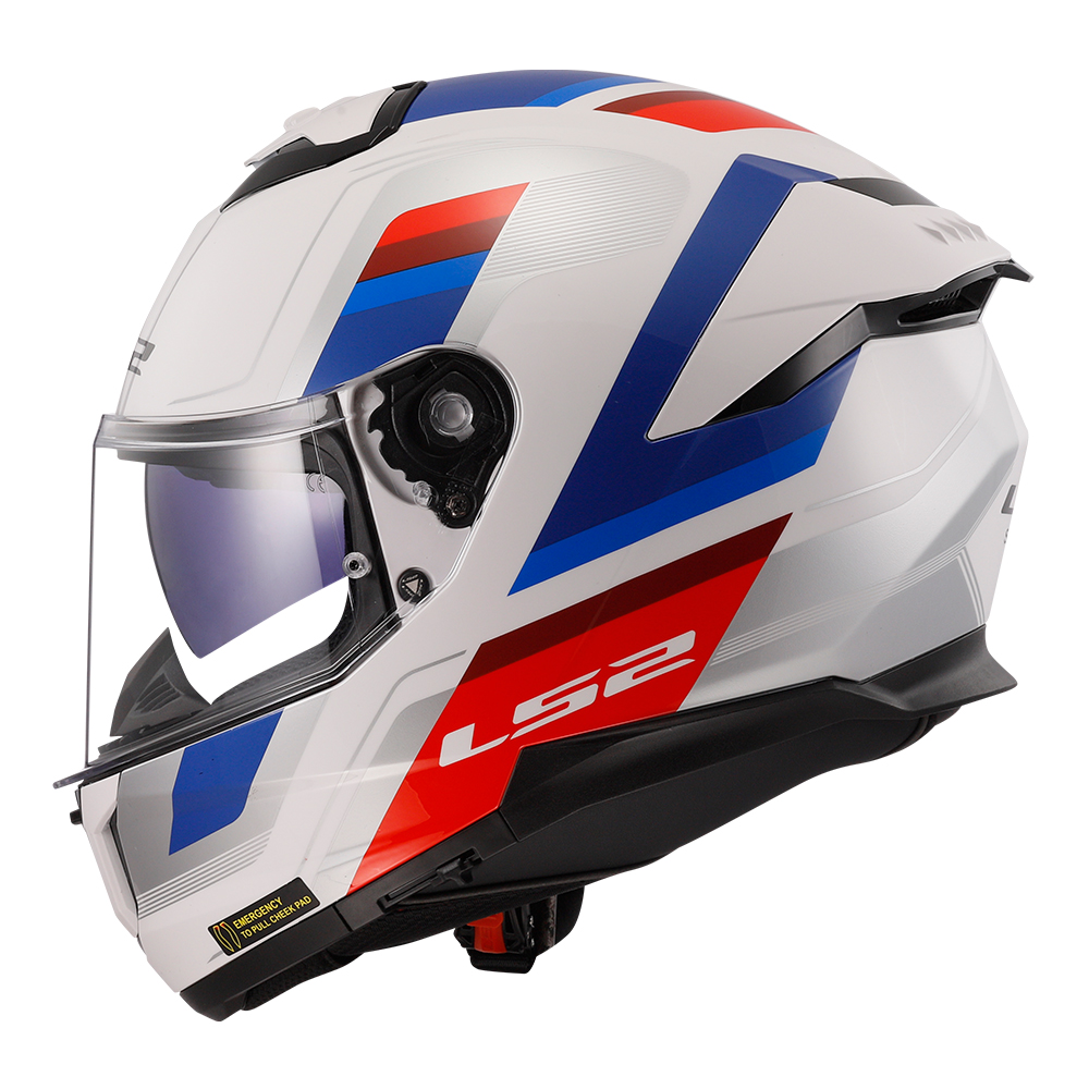 Capacete Ls2 Stream II FF808 Vintage Branco/Azul/Vermelho - Image 4