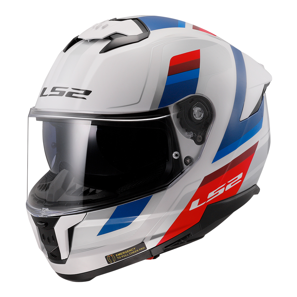 Capacete Ls2 Stream II FF808 Vintage Branco/Azul/Vermelho - Image 6