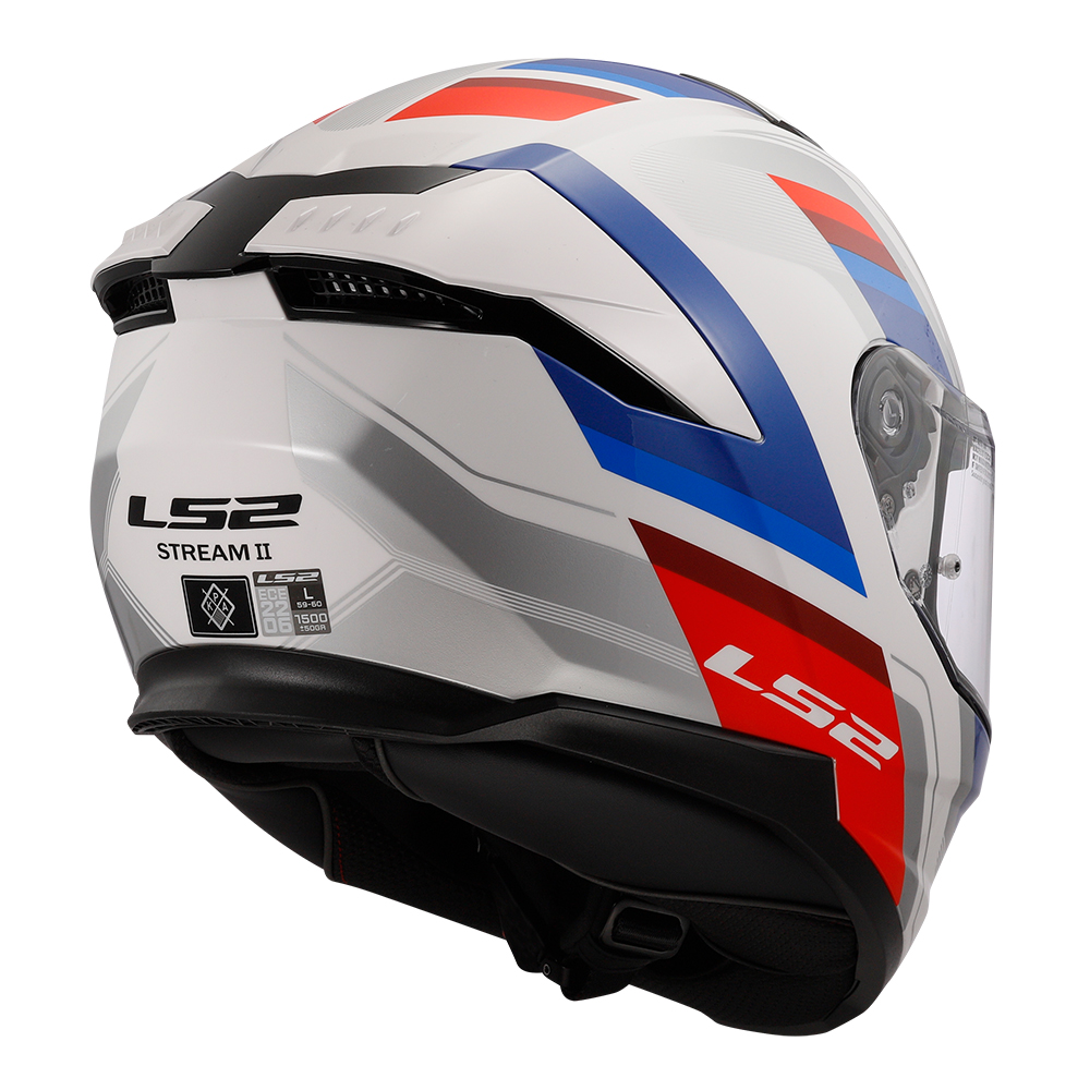 Capacete Ls2 Stream II FF808 Vintage Branco/Azul/Vermelho - Image 9