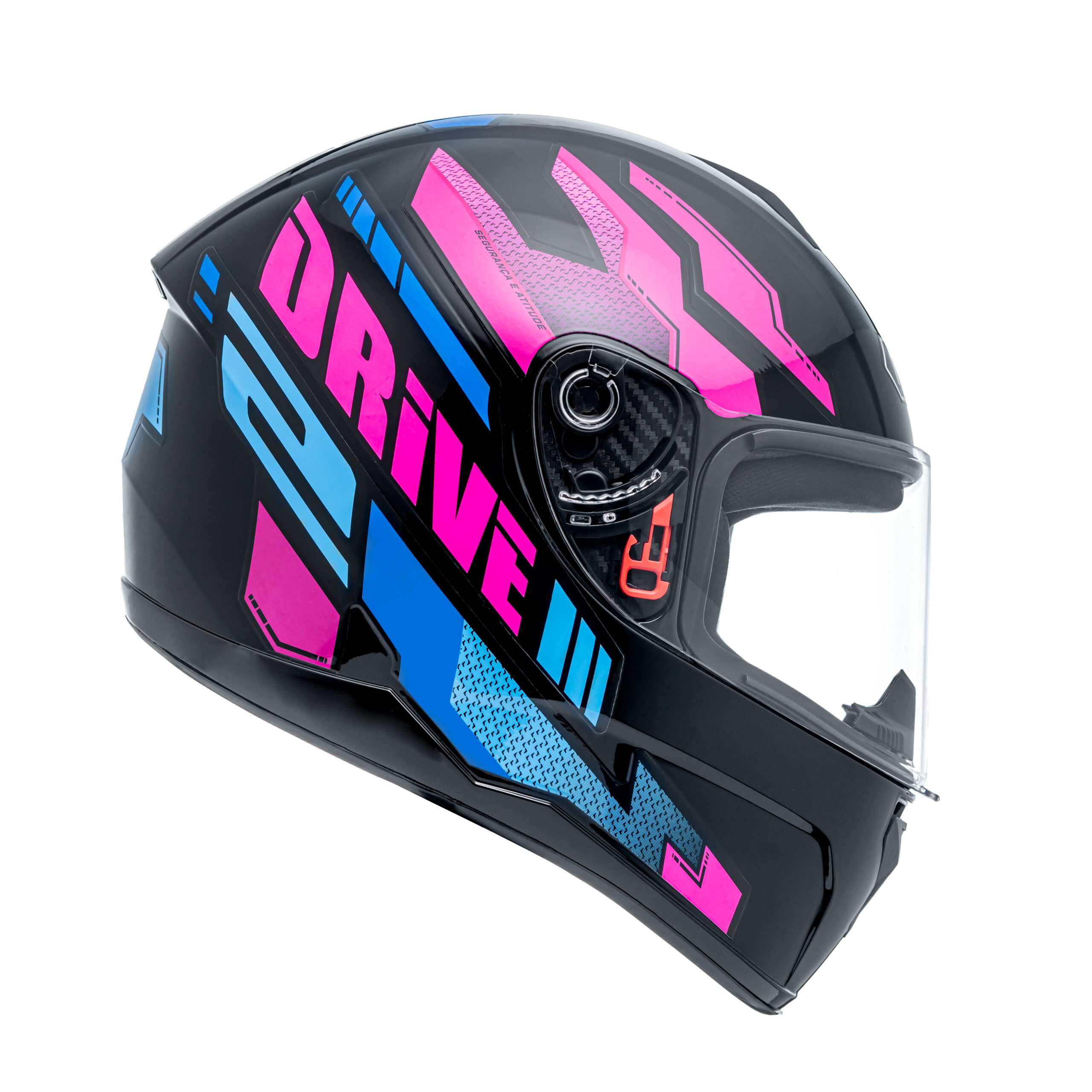 Capacete Fly Drive 2 HG Atitude Preto com Rosa - Imagem 5