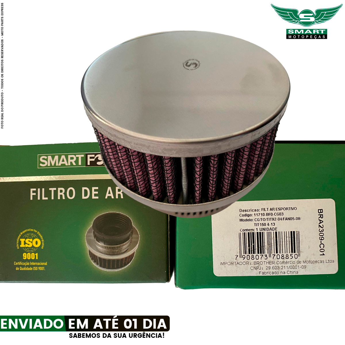 Filtro de Ar Motocicletas Titan 150 CG 1992 Fan 2005 - Vermelho | Esportivo - Imagem 4